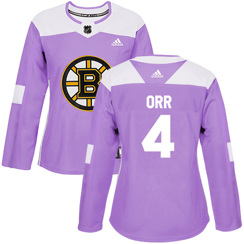 Adidas Bruins #4 Bobby Orr Purple Authentic Fights Cancer Women's Stitched NHL Jersey